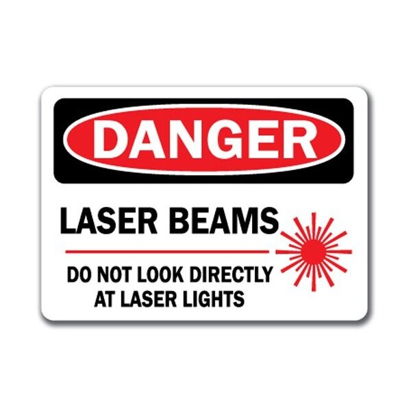 Signmission Danger Sign-Laser Beams Do Not Look.w/ Graphic-10in x 14in OSHA Safety Sign, 14" H, DS-Laser 2 DS-Laser 2 - main